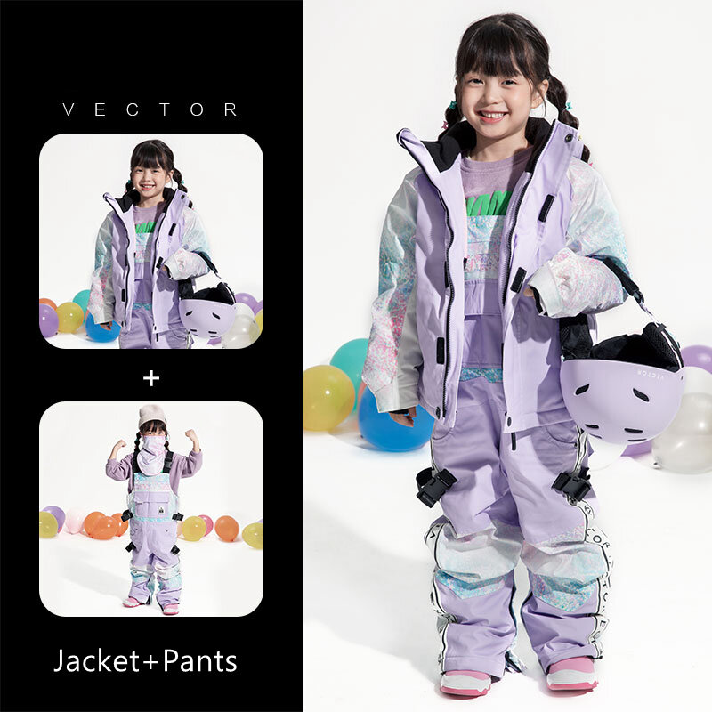 Pantalones de esquí para niñas, marca nueva, para deportes al aire libre, tirantes de alta calidad, a prueba de viento, impermeables, cálidos, para esquí, Invierno