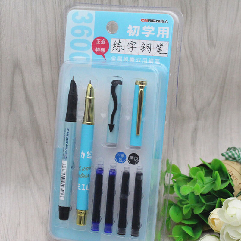 学生用の金属製万年筆セット,高品質の学校用ペン,文房具,0.38mm,ペンケース,ギフトシリーズ