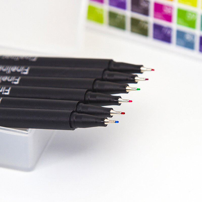12 шт./компл. пигментный лайнер, набор из микрон, чернильный маркер, ручка 0,4 мм, кончик кисти, цветной тонкий лайнер, ручка для рисования манги