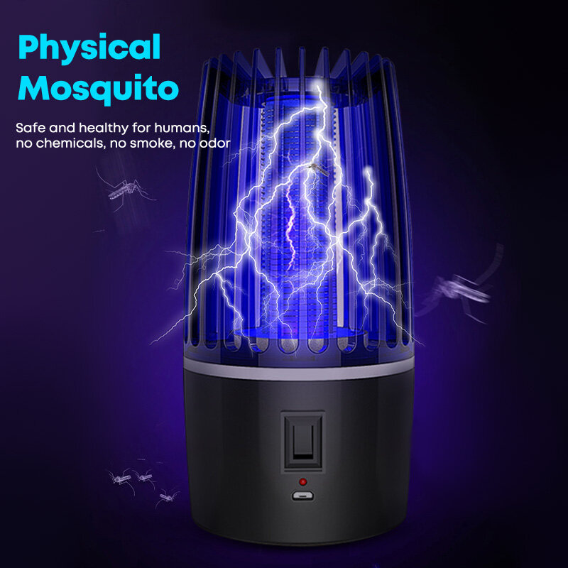 Москитная лампа, устройство для уничтожения насекомых без радиации, с УФ-лампой, с питанием от USB, домашняя электрическая ловушка для насеко...