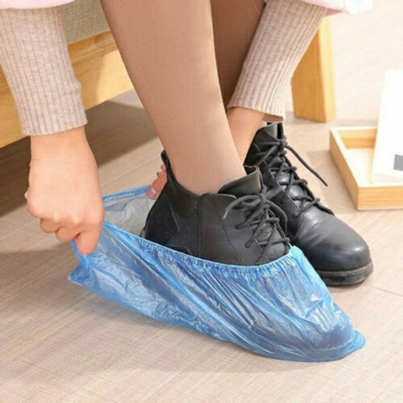 Plastic Disposable Shoes Covers With Elastic Band Breathable Dust-proof Thickened Anti-slip Anti-static Shoe Cover