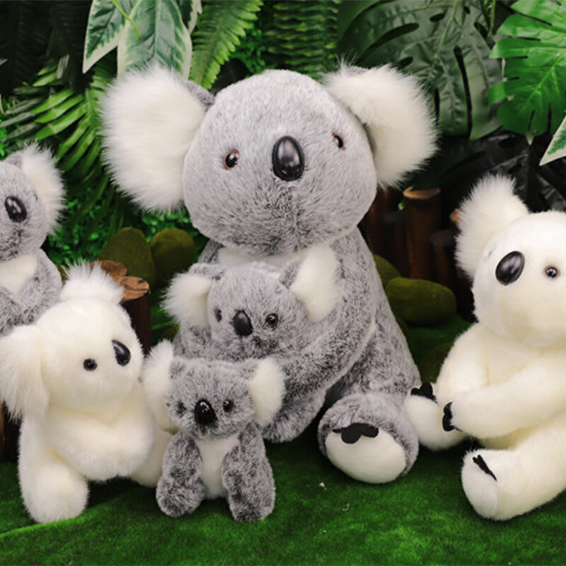 카와이 시뮬레이션 호주 코알라 플러시 동물 인형 1 개, 엄마, 아기, 어린이, 유아, 여아 장난감, 생일 선물, 홈 데코