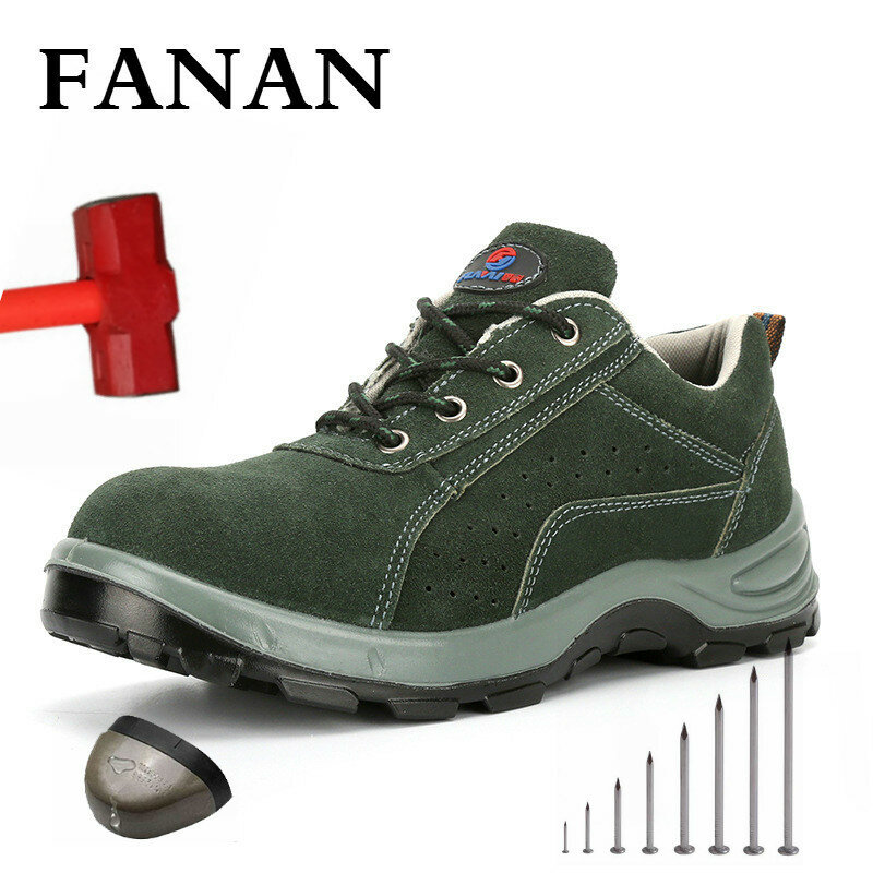 FANAN Men Indestructible Steel Toe Shoes Anti-smashing Puncture-Proof Boots Outdoor Non-slip Safety New Men Boots Free Shipping