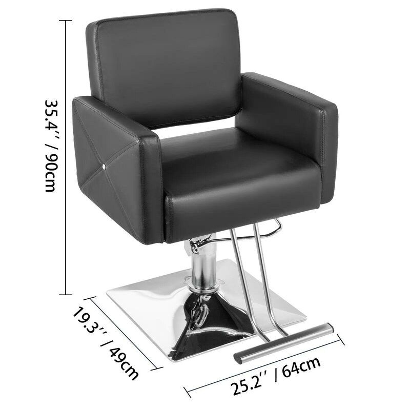 VEVOR hydraulique chaise de barbier PU cuir chaises de coiffure pour Salon moderne coiffeur tatouage rasage ascenseur carré chaise de barbier