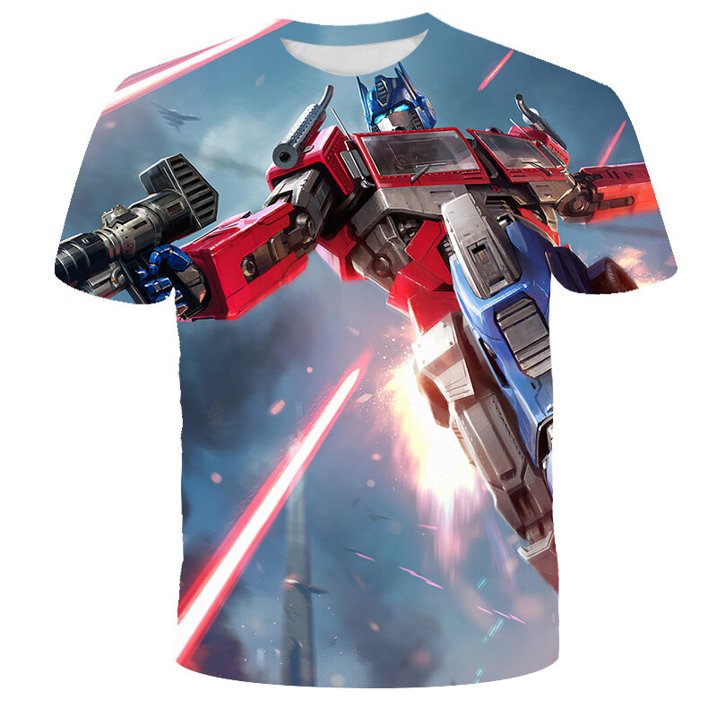 Hornet-ropa de verano para niños, camiseta de manga corta con estampado para chicas, Optimus Prime