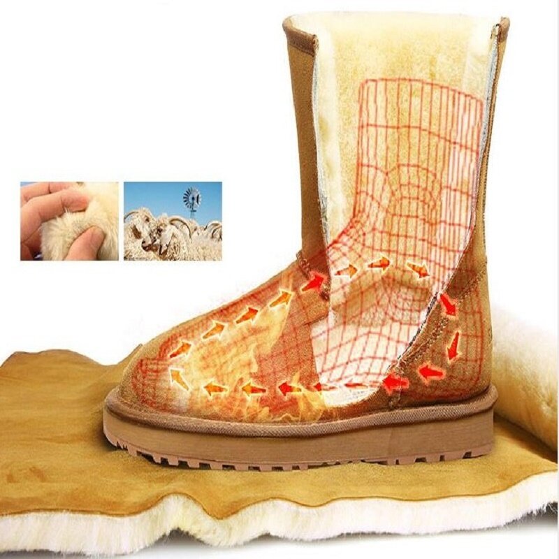 Crianças botas de neve de pele de couro genuíno criança superior alta qualidade austrália botas de inverno para meninos do bebê meninas bota quente