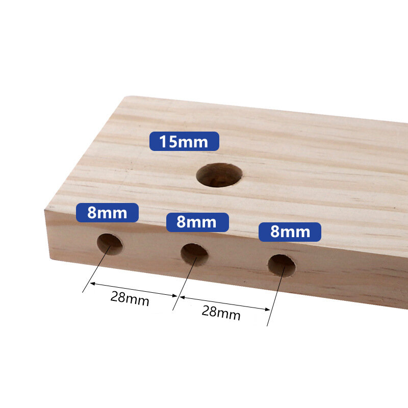 Alat pelubang kayu 3 In 1, Jig kantong pekerjaan kayu yang dapat disesuaikan dengan mata bor 8/10/15mm untuk pencari lokasi bor