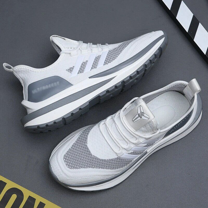 Fashion Men Sneakers Mesh Casual Shoes Lace-Up Mens Shoes Lightweight Vulcanize Shoes Walking Sneakers
