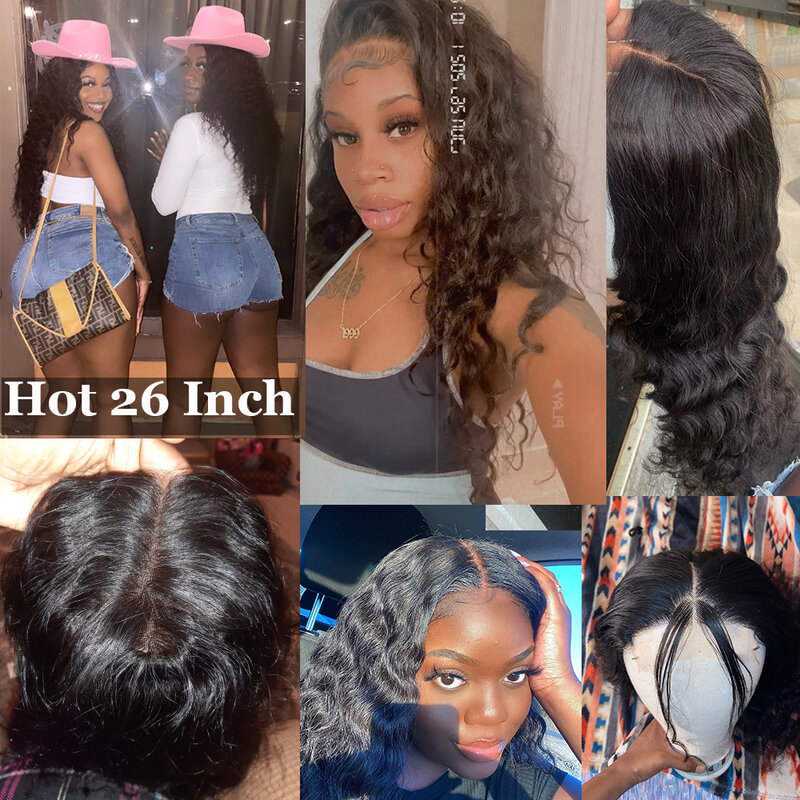 Perruque Lace Closure wig 180 naturelle Remy, cheveux indiens, Deep Wave, 4x4, 13x4