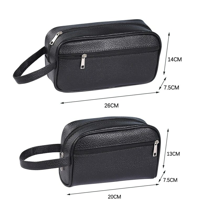 Mężczyźni torebka moda PU skóra Solid Color torebka na telefon z paskiem na nadgarstek torba 2021 Casual kosmetyczka mała torebka torebki portfel