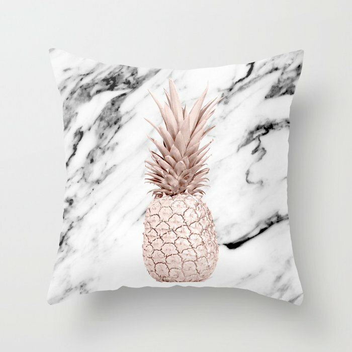 Rosa mable abacaxi coração lance travesseiro caso geométrico capas de almofada para casa sofá cadeira fronhas decorativas