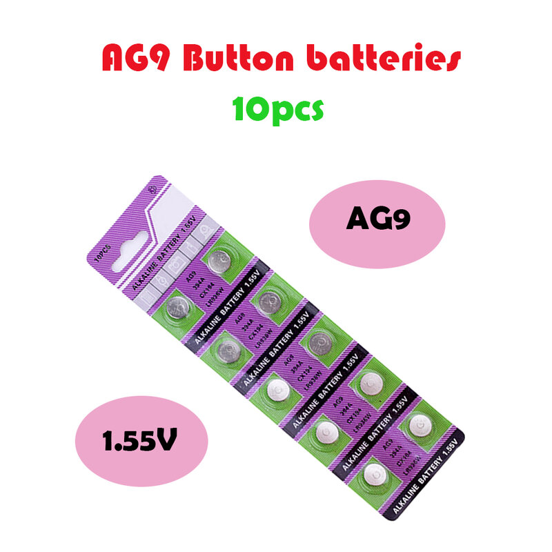AG9 10 Unidades/pacote 45mAh Bateria de Relógio Bateria Moeda SR936SW 936A X10 394 SR936 194 394-1W 280-17 1.55V Bateria Alcalina Botão