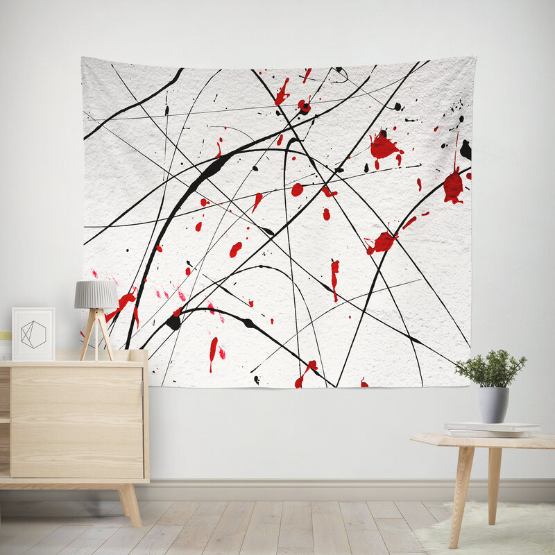 Tapiz colgante de pared de geometría abstracta, estilo Morandi, alfombra de pared, mantel de mesa
