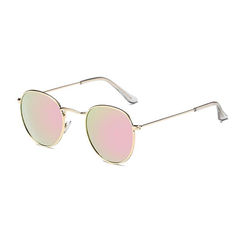 Gafas De Sol redondas para hombre y mujer para exteriores lentes De Sol De lujo De estilo vintage con espejo De marca De diseñador UV400, clásicas 