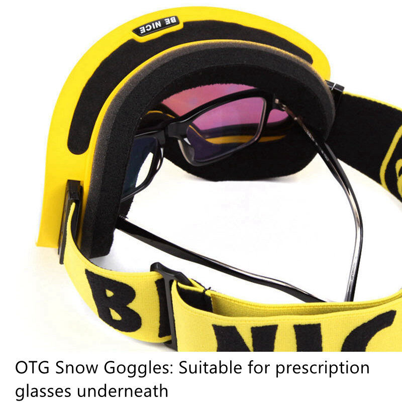 Gafas de esquí antiniebla para hombre y mujer, lentes de esquí de doble capa con protección UV400, gafas de esquí grande para nieve y Snowboard