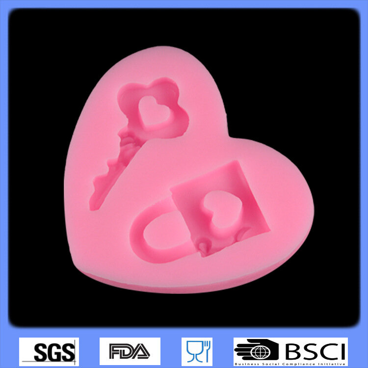 HEARTMOVE-Molde de silicona 3D con forma de llave de bloqueo de amor para pastel, fondant de chocolate, herramientas de decoración de pasteles DIY, moldes para velas 9111