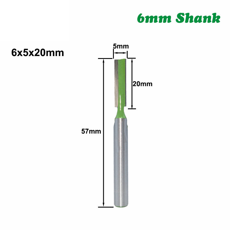 JUSTINLAU 7Pcs 6Mm Shank Single Double Flute Straight Bit เครื่องตัดไม้ทังสเตนคาร์ไบด์ Router บิตงานไม้เครื่องมือ
