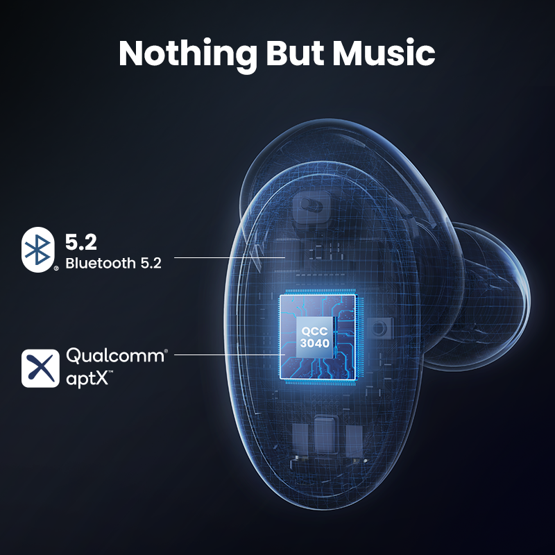 HiTune – écouteurs sans fil Bluetooth 5.2, oreillettes, Qualcomm QCC3040 aptX Codec TWS X5