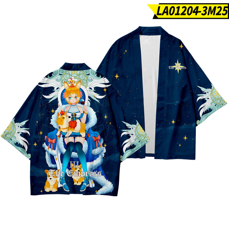 ผู้ชายญี่ปุ่นแบบดั้งเดิม Kimono Cardigan ผู้ชาย Harajuku สีฟ้าพิมพ์ Streetwear และกางเกงซามูไรเครื่องแต่งกาย Yukata ...