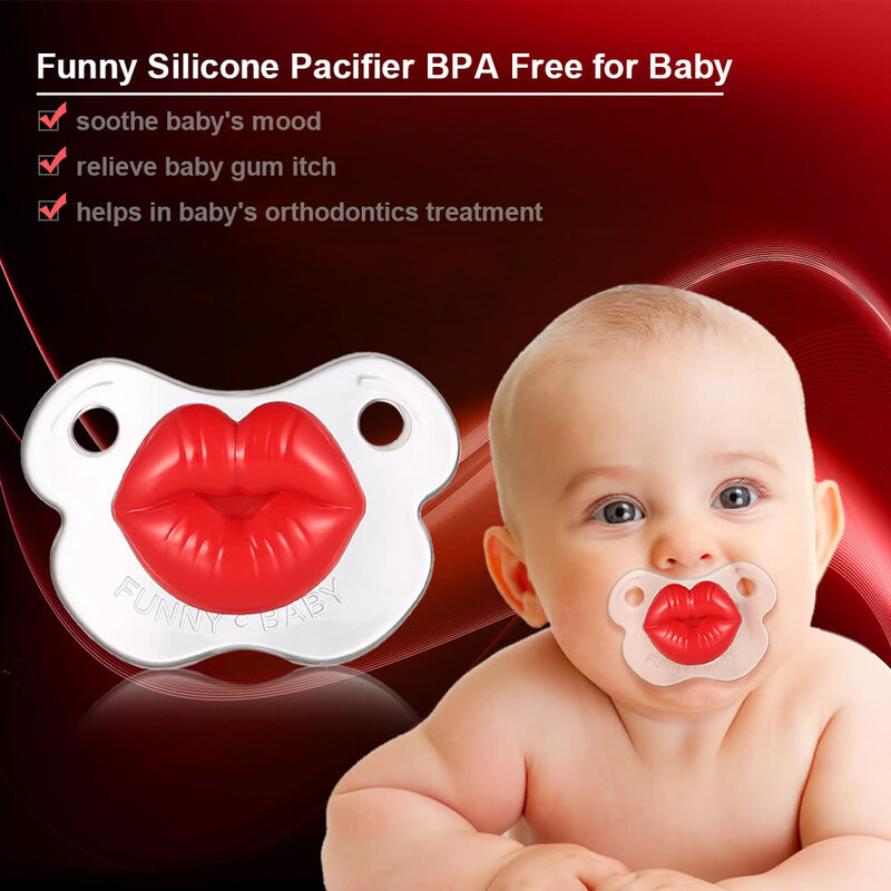 Chupete divertido de silicona para bebés y bebés