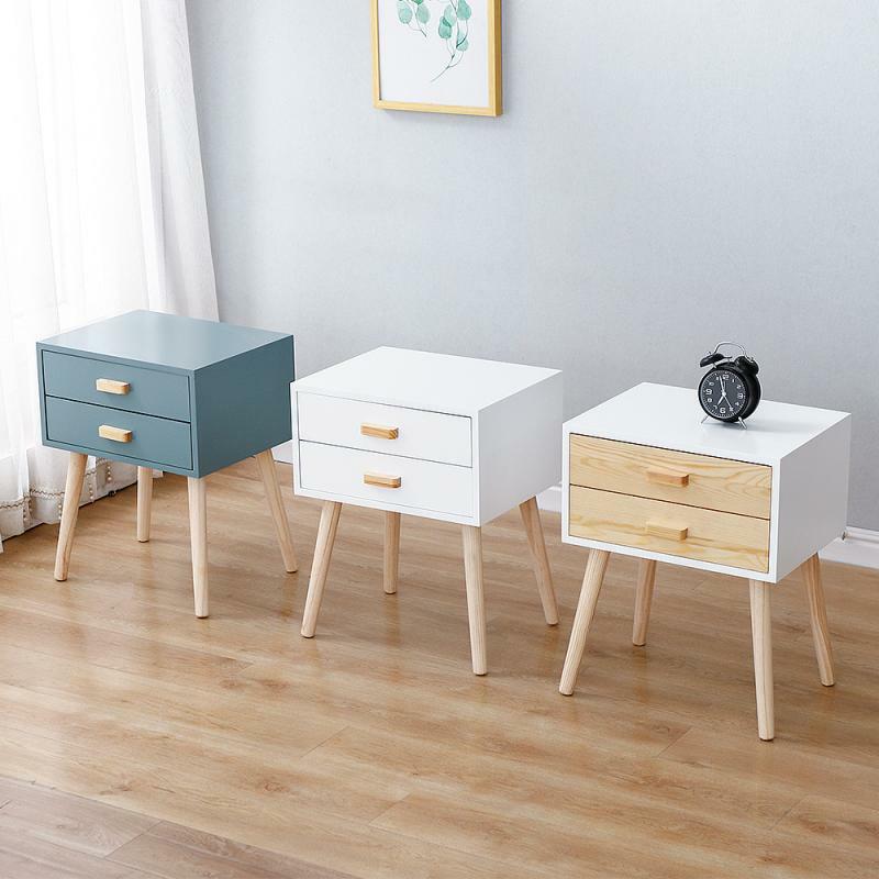 New Bedside Cabinet Table Nightstand Coffee Modern Storage Bedroom Home Furniture Drawers Chest Simple Modern Bedstand Cabinet