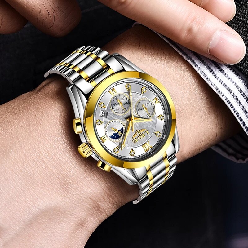 Мужские часы LIGE Топ люксовый бренд полная сталь водонепроницаемые спортивные кварцевые часы мужские модные Дата часы хронограф Relogio Masculino