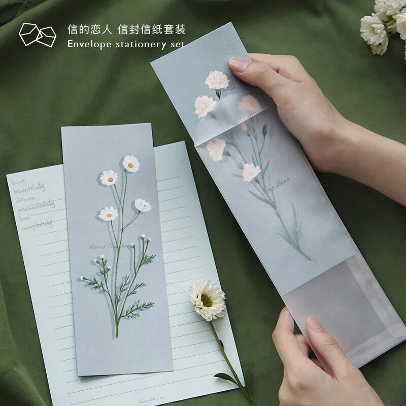 6 Buah Hadiah INS Amplop Kertas Surat Bunga Menunjukkan Cinta Sastra dan Seni Kreativitas Cinta Surat Amplop Kertas Dekoratif
