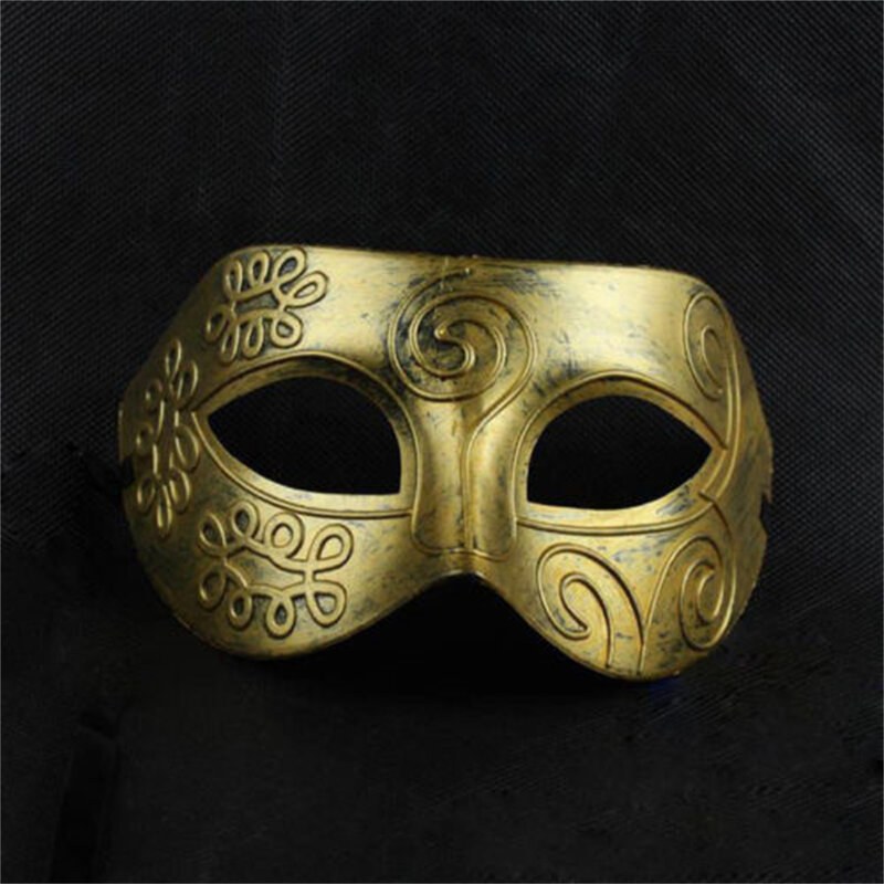 Máscara de gladiador romano Retro para hombre, máscara de fiesta de disfraces de Halloween, máscara romana griega Vintage, oro/plata