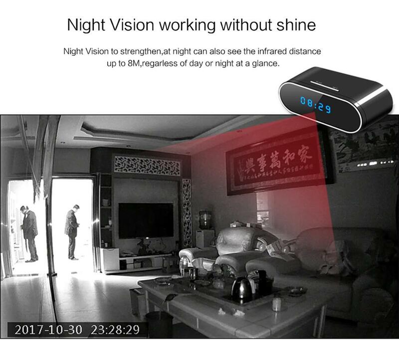 Tisch Uhr Kamera 4K 1080P HD WIFI Steuer Verdeckte IR Nacht Ansicht Alarm Mini DV DVR Camcorder Hause geheime Unsichtbare versteckte TF