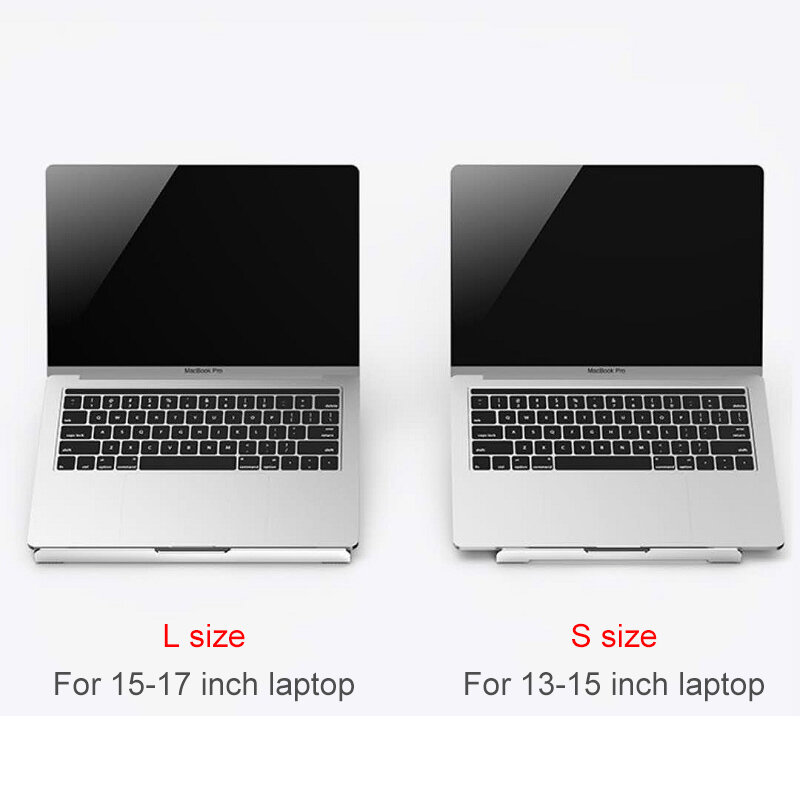 Dudukan Laptop Portabel Dudukan Notebook Paduan Aluminium untuk Macbook Air Pro 13 15 Braket Pendingin Komputer Silikon Antiselip