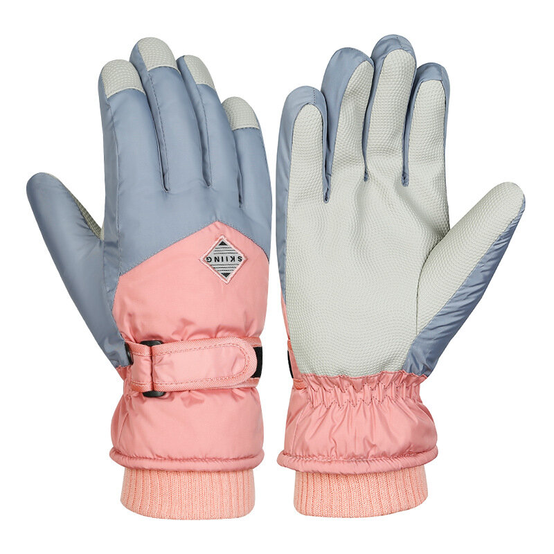 Зимние женские лыжные перчатки, теплые ветрозащитные водонепроницаемые горнолыжные женские зимние перчатки
