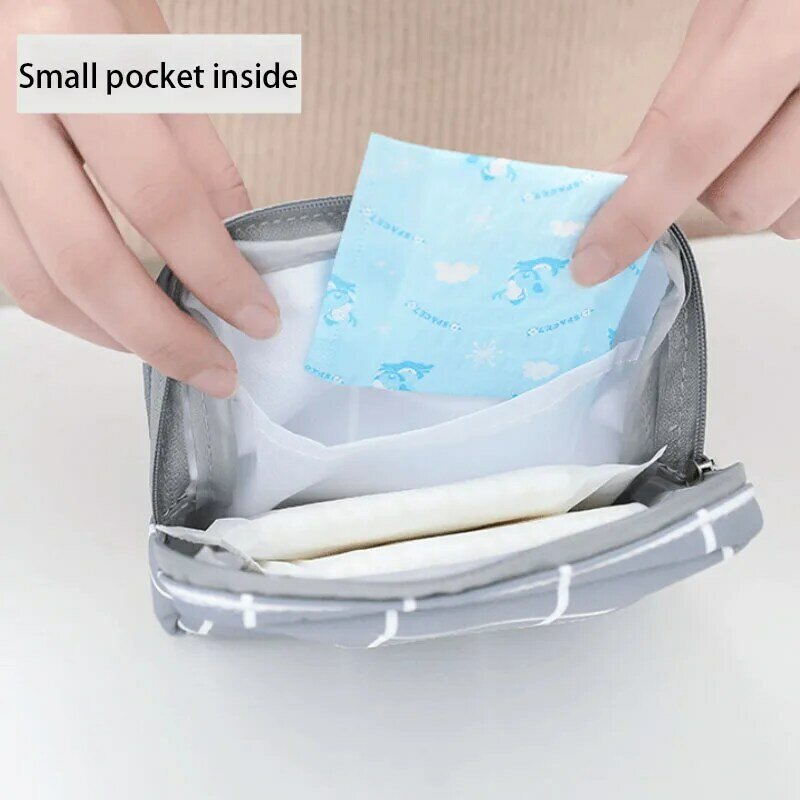 Moda damska mała kosmetyczka podróżna Mini podpaska higieniczna torba do przechowywania moneta pieniądze karta szminka worek do przechowywania kopertówka
