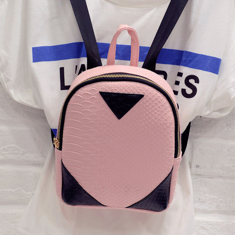Koreański wersja szwy prosty plecak Mini plecak ze skóry PU moda Hit kolorowy