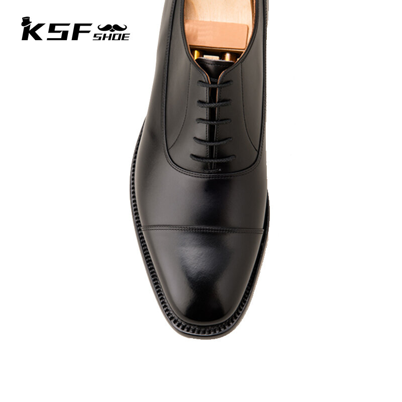 Ksf-男性用オックスフォードシューズ,高級靴,本革,オフィスや結婚式用,フォーマル,オリジナル,オリジナル