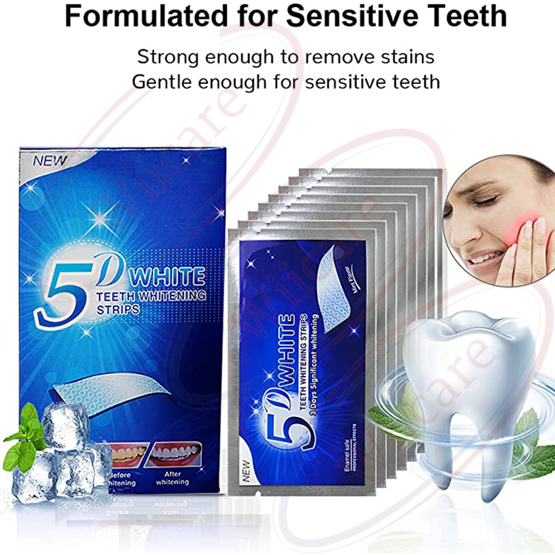 Tiras de blanqueamiento Dental 5D, 42 piezas, efectos profesionales, herramienta de blanqueamiento dental, carillas dentales