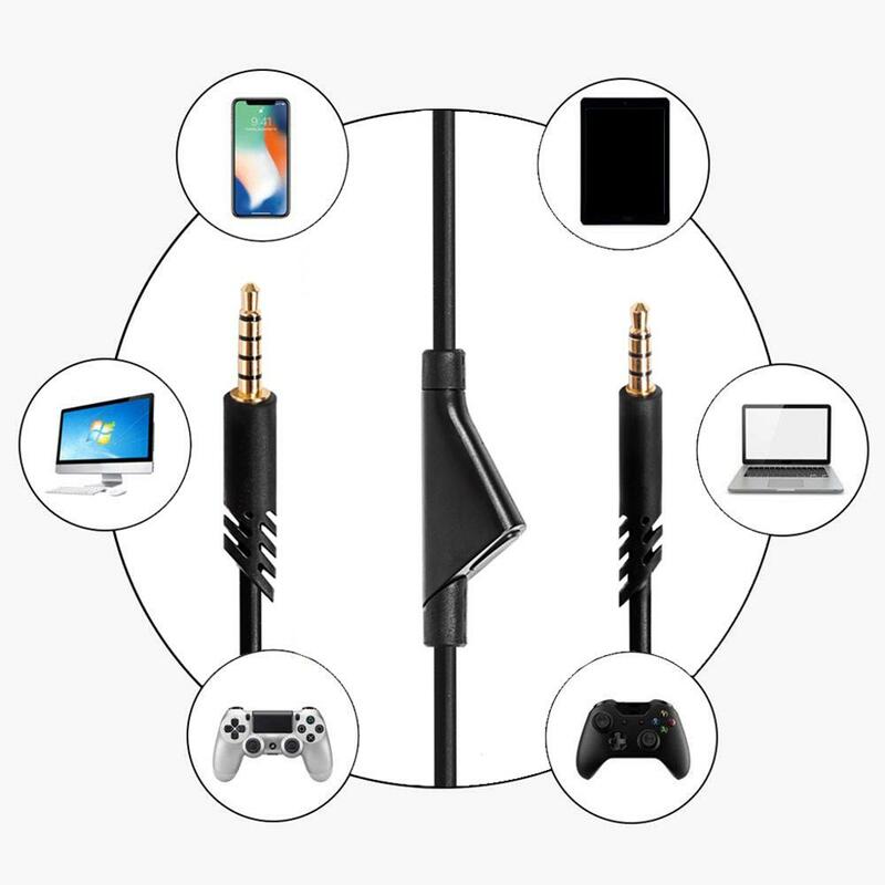 Wymieniona słuchawka Audio kabel z funkcją wyciszania przycisków dla Astro A10 A40 G233 gamingowy zestaw słuchawkowy akcesoria