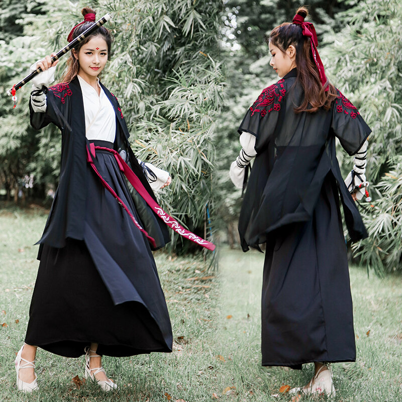 Traje de Baile Folclórico Nacional Chino para mujer, conjunto de Hanfu tradicional, traje de espadachín Oriental, ropa de Cosplay de la diosa Han