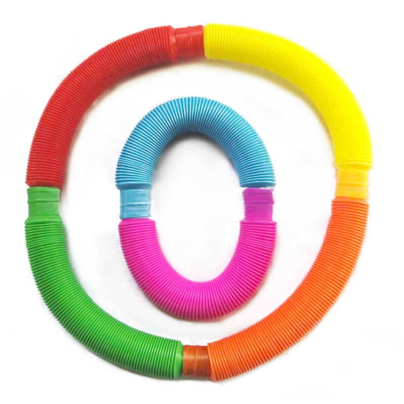 8pcs Colorful Plastic Pop Tube Coil Children'S Creative Magical ToysCircle Funny Toys Early Development Educational Folding Toy