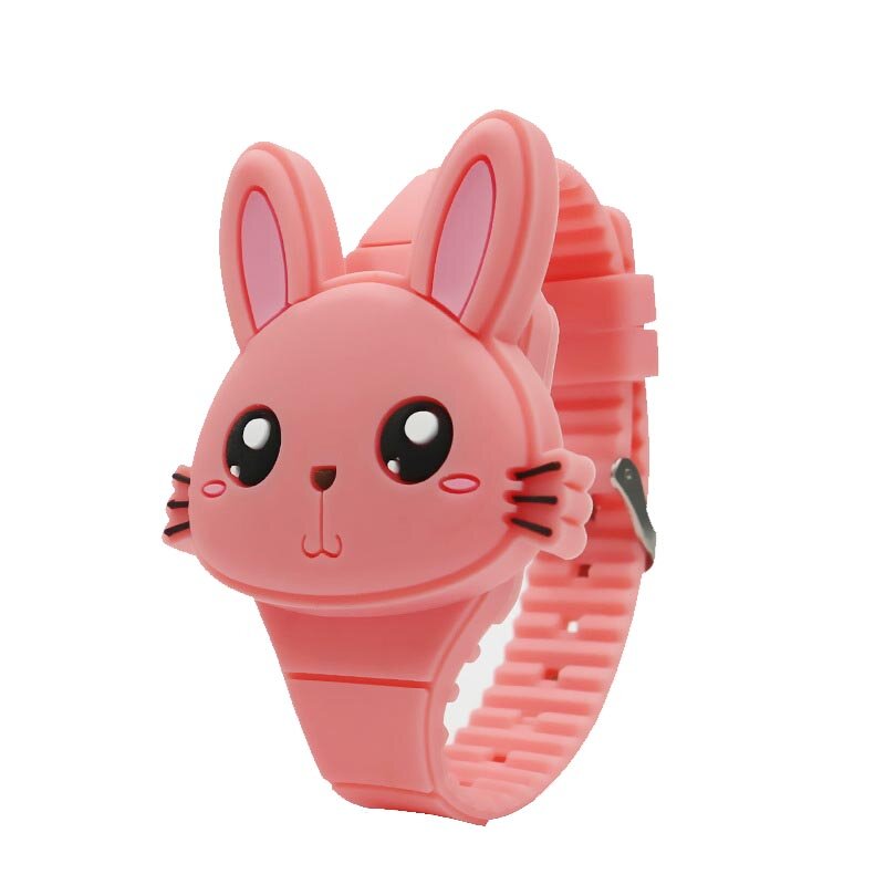 1 قطعة LED الاطفال الإلكترونية ساعة سيليكون الفرقة الكرتون الأرنب الوجه ساعة معصم هدية جميلة متجر NYZ