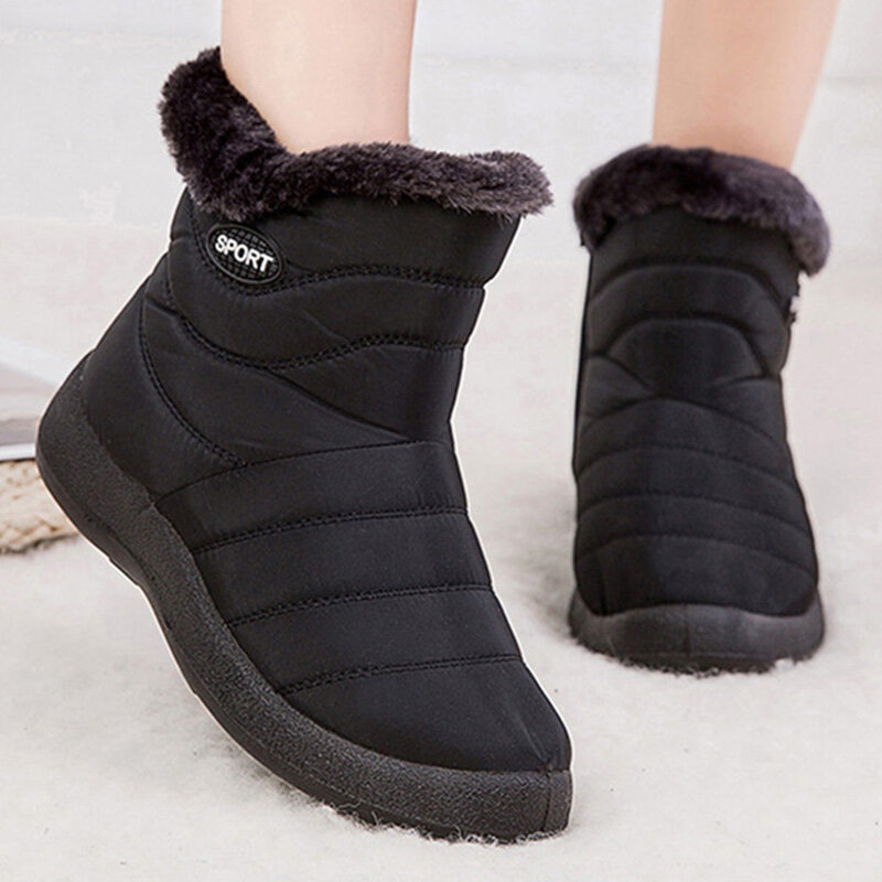 2020 Snow Winter Women's Boots Non-slip Women Plush Boots Fur Warm Ankle Boot For Women Down Waterproof Booties Botas Mujer