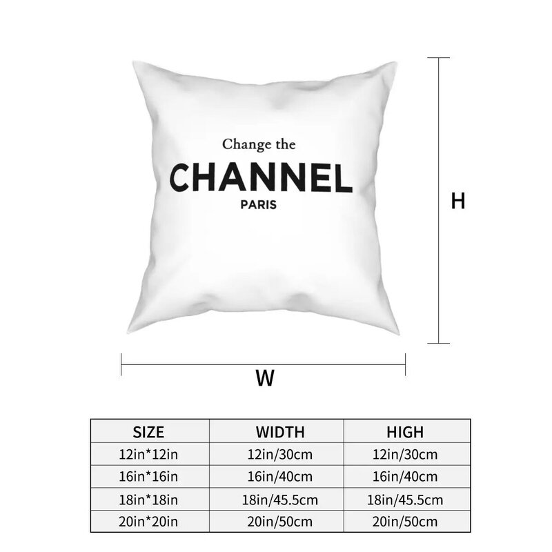 Change The Channel Paris Square Pillowcase Polyester Printed Zipper Decorative Pillow Case Room Cushion Cover Wholesale 45*45cm