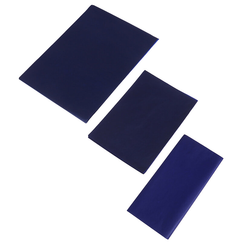50 fogli di carta carbone 16K/32K/48K blu bifacciale copiatrice di carbonio Stencil carta di trasferimento carta di cancelleria forniture per ufficio