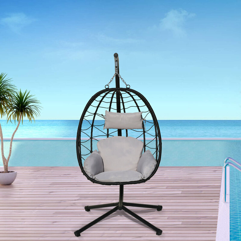Balanço cadeira de ovo jardim rede cadeira ao ar livre pendurado cadeira pátio varanda sala de estar cadeiras de vime móveis para casa