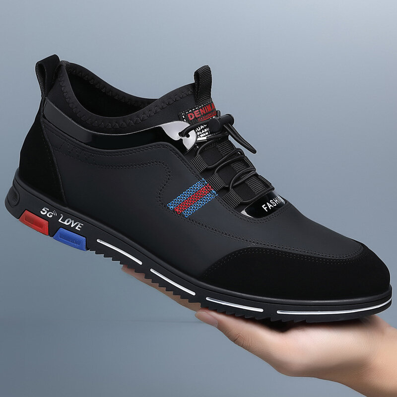 2021 novos sapatos de couro da placa de luxo marca casual esporte tênis moda ao ar livre leve sapatos para homens