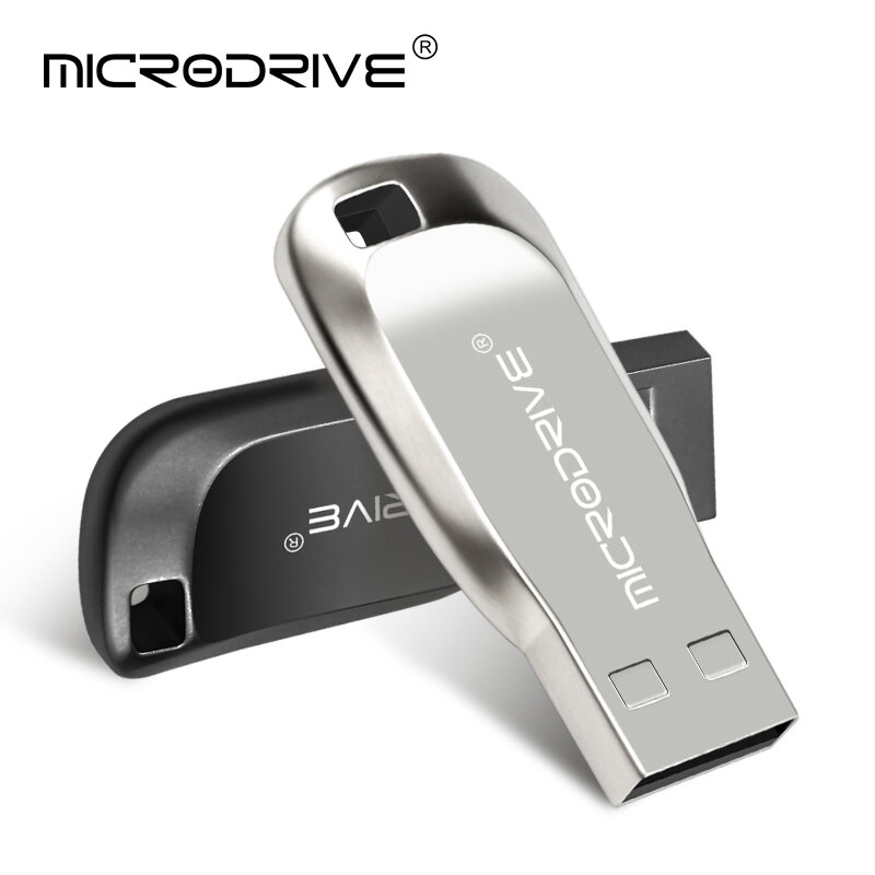 Clé USB en métal argenté, nouveau style, support à mémoire de 4GB 8GB 16GB 32GB 64GB 128GB, lecteur flash, disque U, logo personnalisé, cadeau