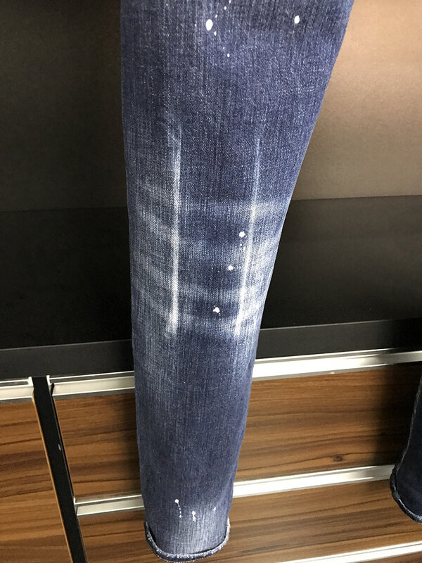 DSQ PHANTOM TURTLE 2021 Jeans Slim Fit Baru Celana Denim Kasual Dasar Pria Pakaian Merek Ukuran Plus DSQ9812