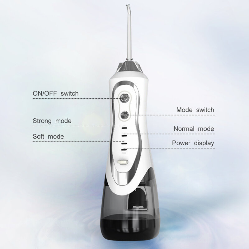 Boi-irrigador bucal Dental profesional de alta presión para implantes de dientes postizos, recargable por USB, 300ml, 7B1