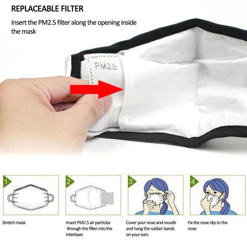 Pm2.5 filtro de papel anti névoa máscara boca anti poeira filtro carvão ativado papel cuidados com a saúde