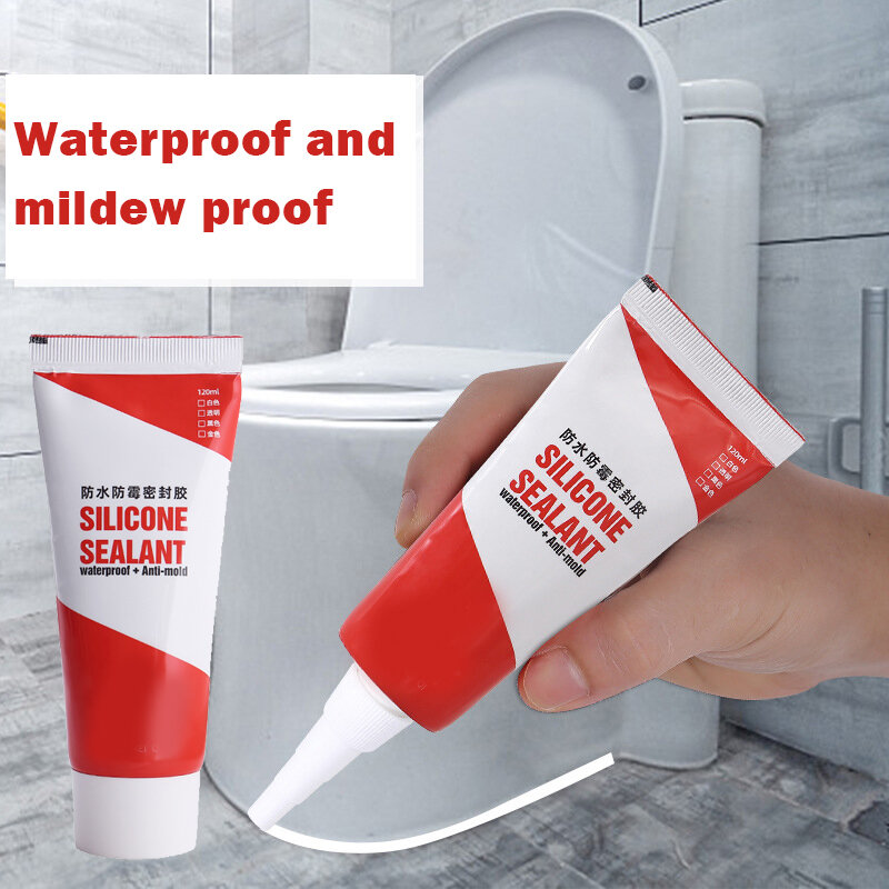 120ml Waterproof Strong Adhesive Sealant Kitchen Bath Tile Resin Caulk Sealant Repair Glue Toilet Base Sealant Adhesive Glue