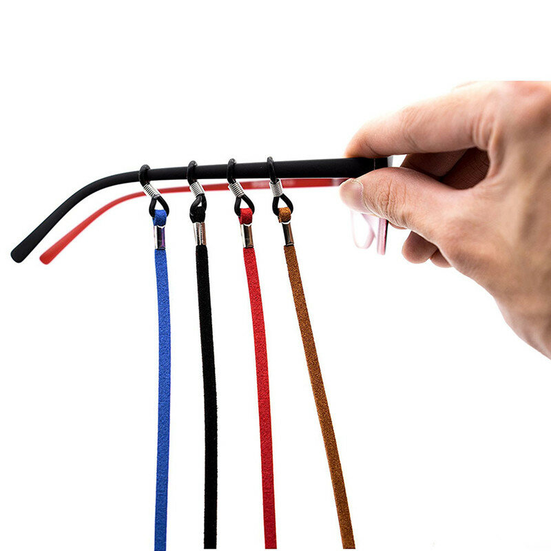 Elbru pulseira de couro ajustável 4 para óculos, cordão para pescoço, corrente para óculos de sol